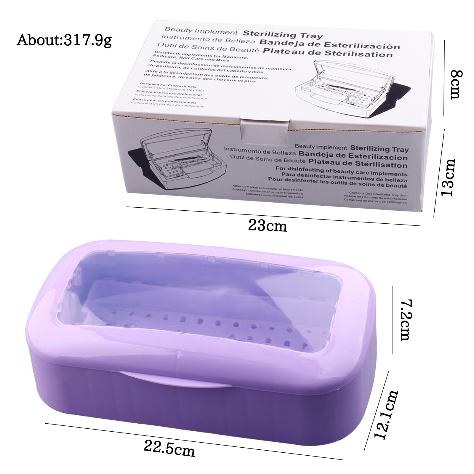 Caja de desinfección de uñas transfronteriza, caja de limpieza de herramientas de pestañas, limpieza de alcohol, remojo, caja de almacenamiento de herramientas de uñas al por mayor