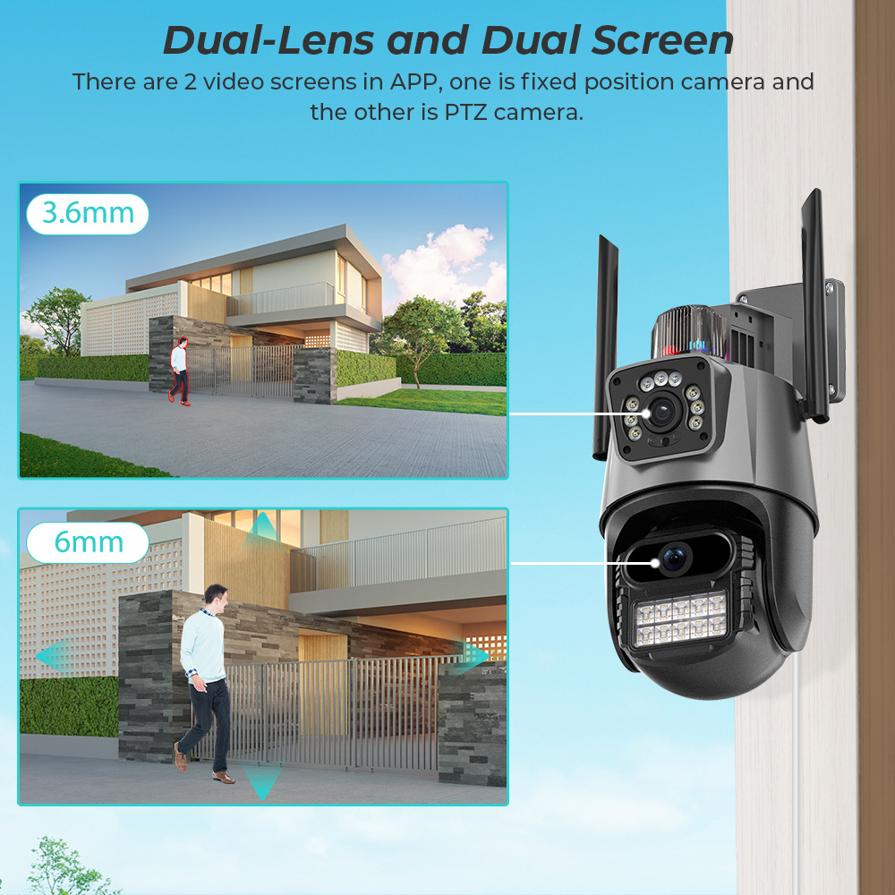 ICsee dış mekan kablosuz gözetleme kamerası ev Bluetooth bağlantısı HD kaliteli CCTV WiFi kamera
