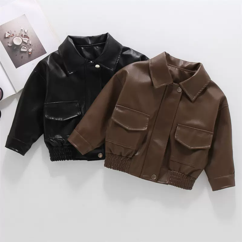男童网红春秋酷帅皮衣外套儿童洋气秋装2025新款时髦夏季炸街上衣