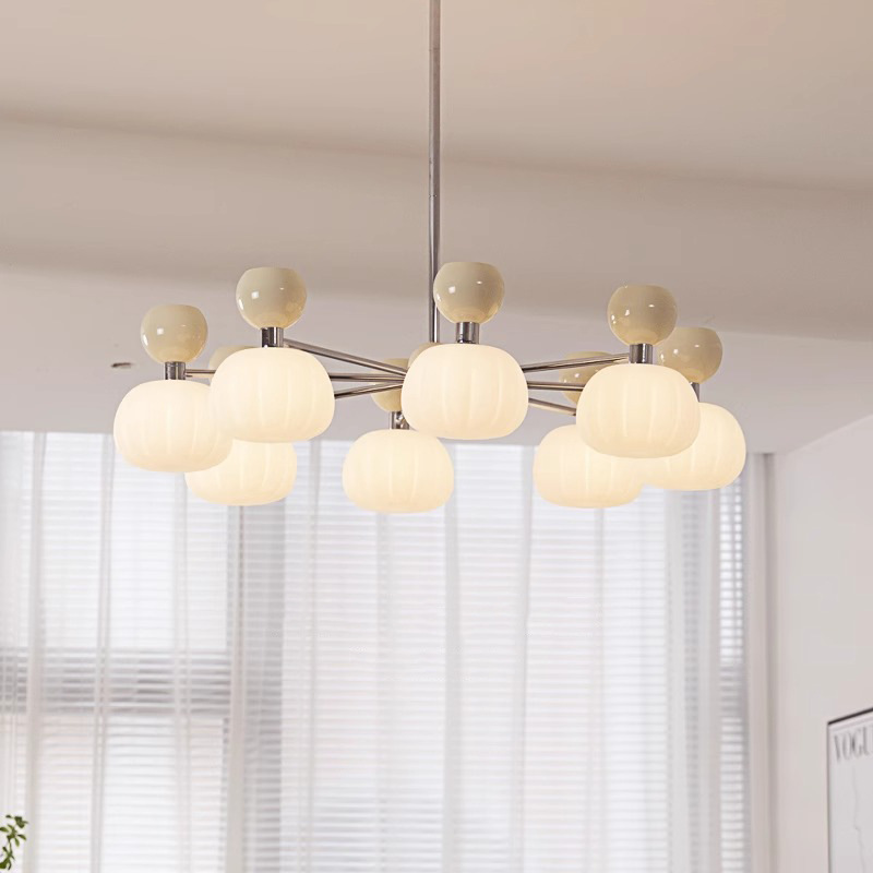 Todo el espectro crema viento lámpara de sala de estar francesa calabaza dormitorio lámpara de dormitorio principal lámpara de estudio retro paquete de lámparas Zhongshan