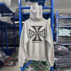 West Coats重磅vintage美式高街做旧秋冬宽松连帽卫衣帽衫男女潮