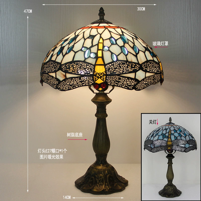 Retro table lamp for bed, lantern, creative villa for hotel