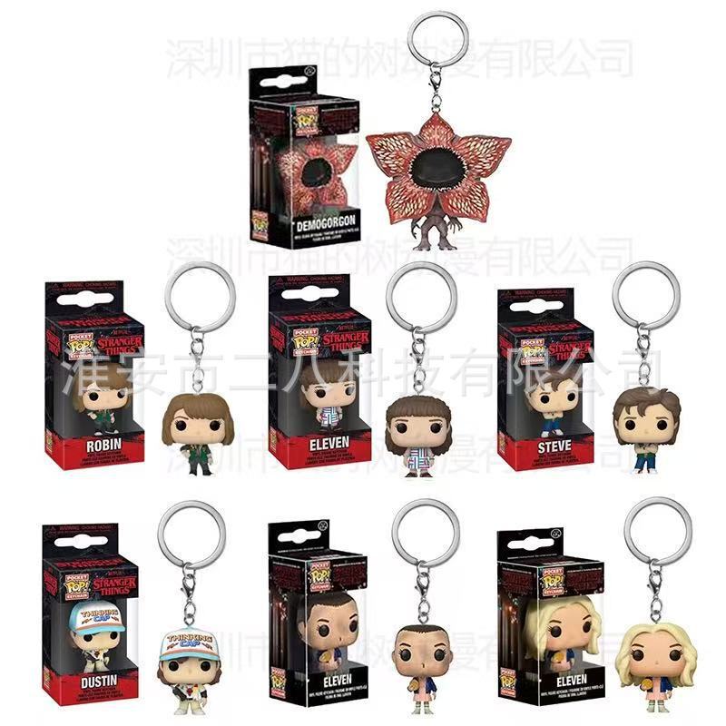 Foreign Trade Bestseller Stranger Things 5 American Tv Series Classic Pop Model Cartoon Keychain Pendant Gift Week