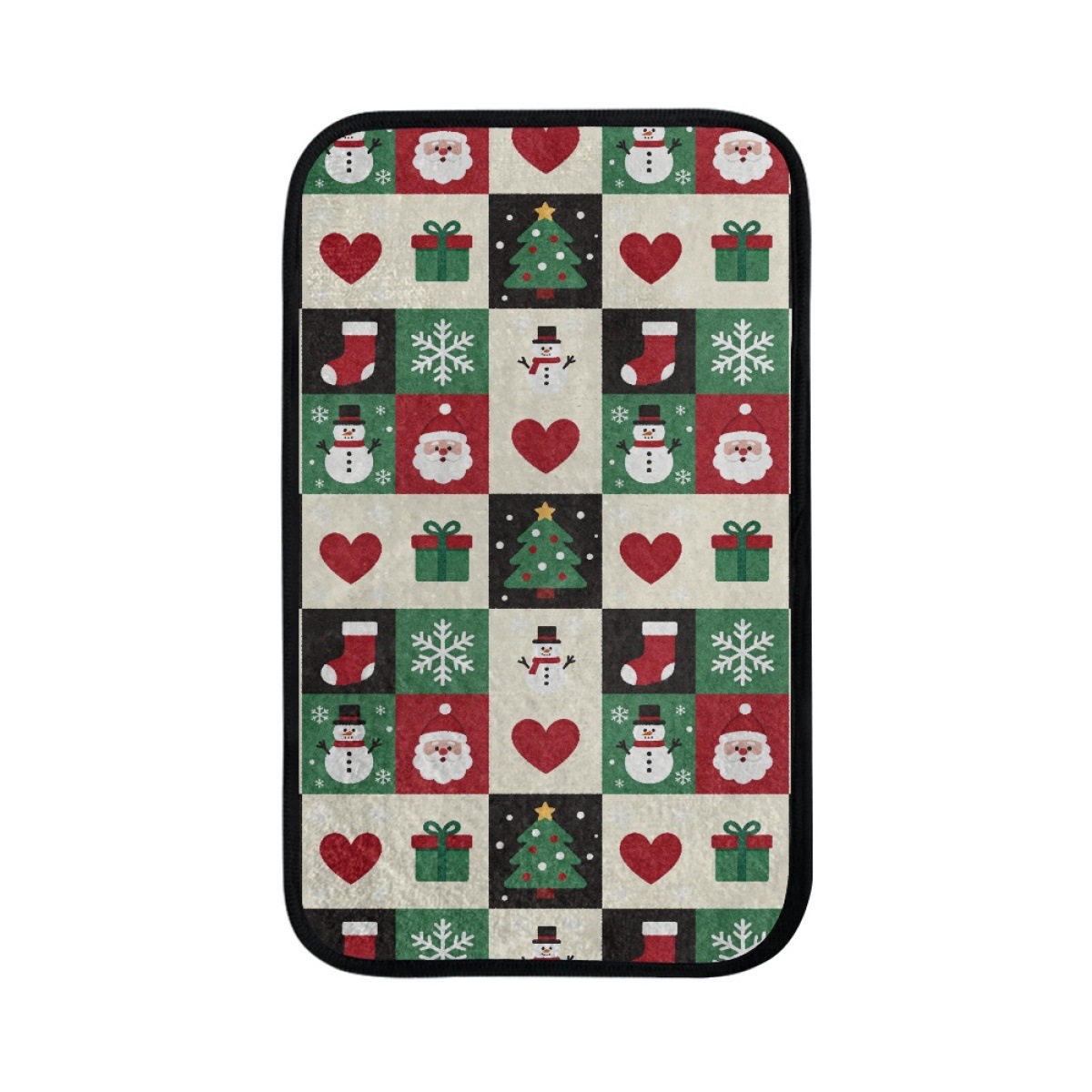 2026 Foreign Trade Amazon Christmas Flannel Car Armrest Box Mat Non-Slip Car Protective Mat, Minimum Order One Piece
