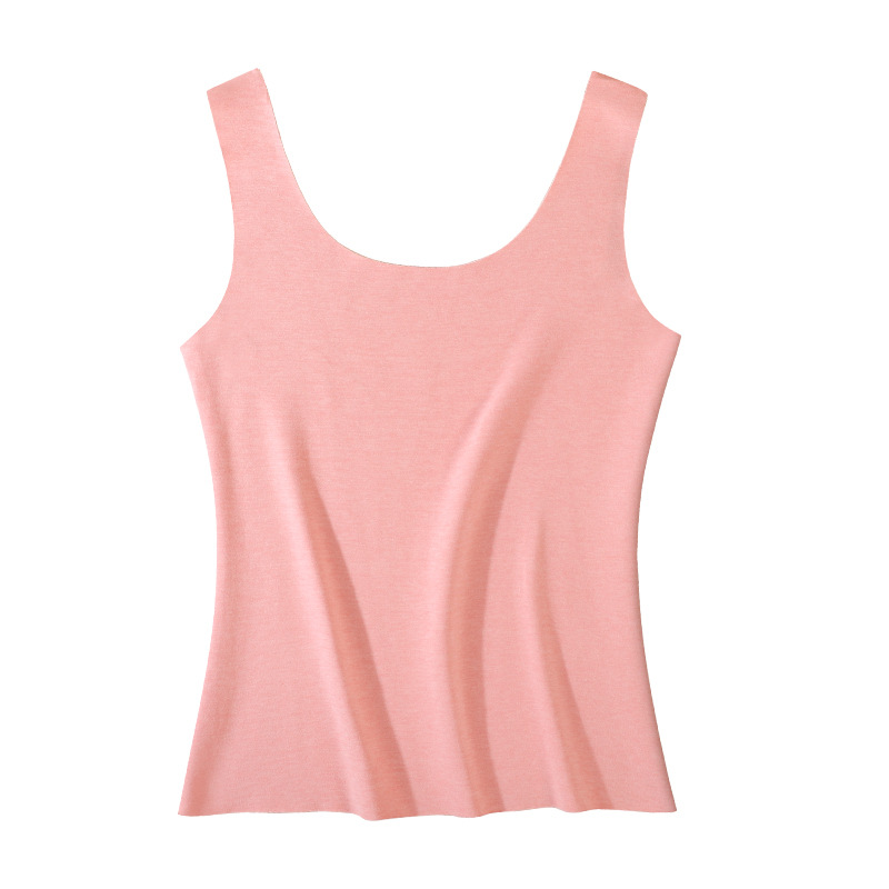 Otoño y invierno nuevo chaleco de terciopelo sin marcas caliente mujer doble cara molido color sólido ropa interior de base grande ropa interior caliente image 5