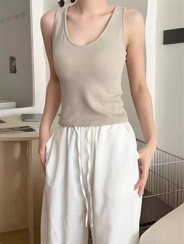 内衣挂脖工字闪光蝴蝶蕾丝背心女外穿内搭带杯修身收腰美背上衣女|undefined