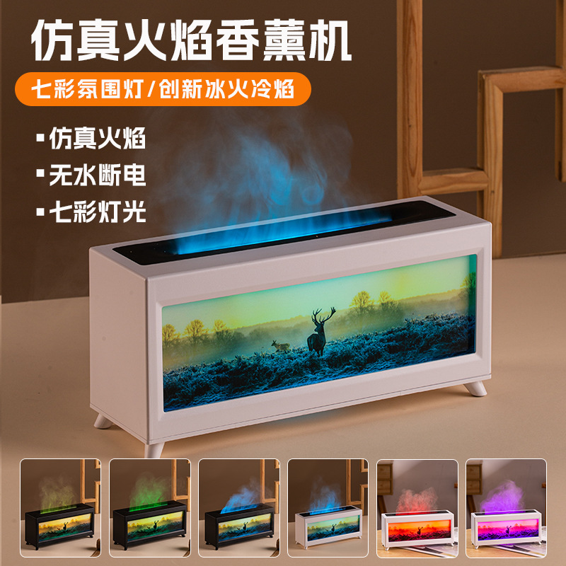 Elk-shaped flame cold flame atomizer desktop aromatherapy humidifier 36dB silent aromatherapy humidifier Elk-shaped flame cold flame atomizer desktop aromatherapy humidifier 36dB silent aromatherapy humidifier