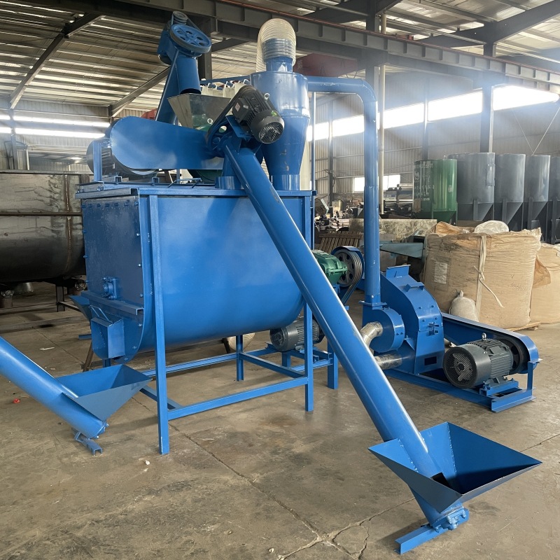 湿稻壳酒糟搅拌机 养殖食品塑料混合机器 自吸无尘猪鸡饲料搅拌机