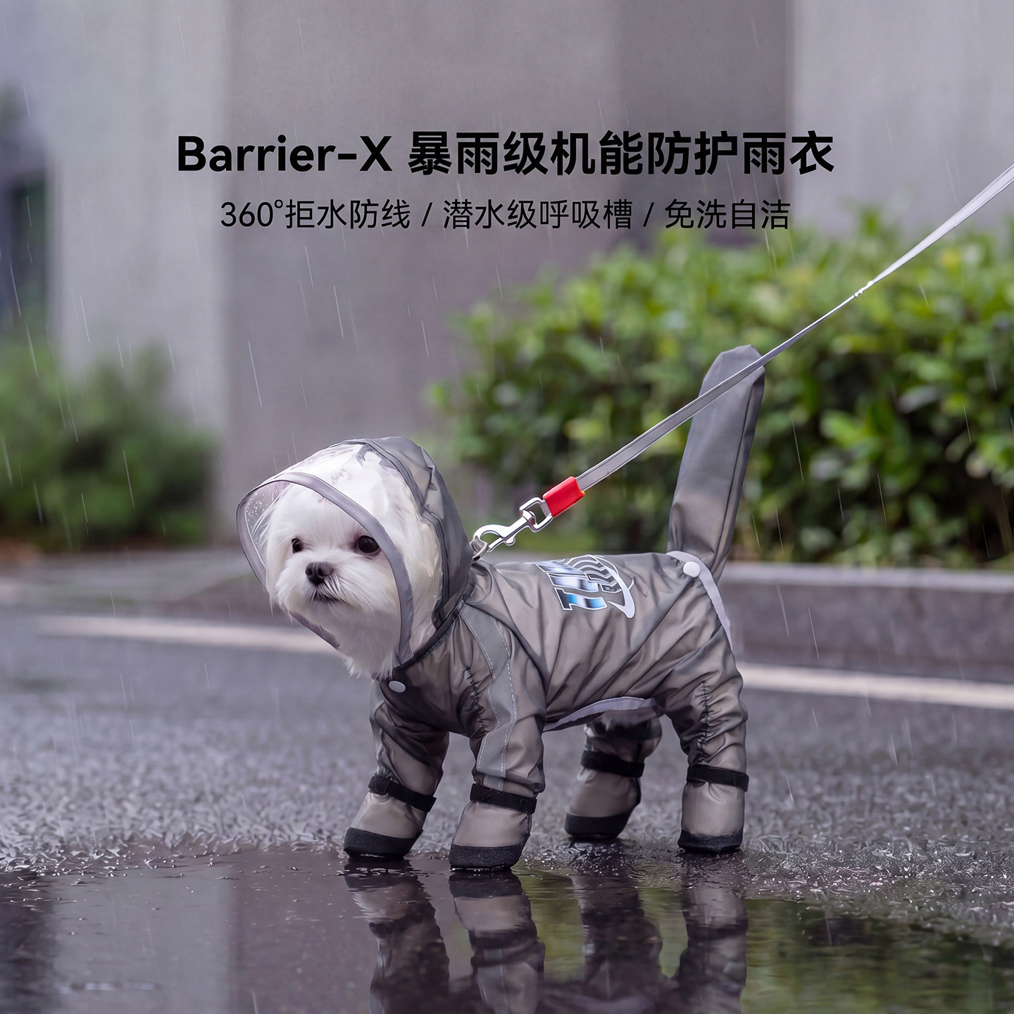 Cuatro estaciones humedad general cool todo incluido chaqueta de lluvia de cuatro patas paquete de cola impermeable ropa de perro pequeño día lluvioso pasear perro no mojar pelo
