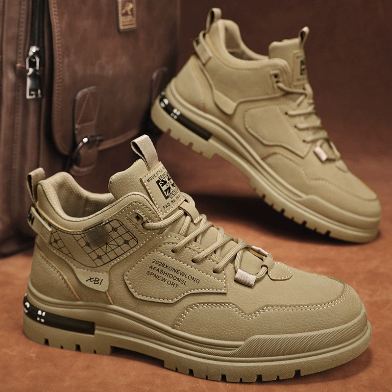 Martens, men's high fleece winter shoes, footwear for leisure, autumn