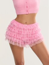 P 35181 Layered Lace Skirt Shorts ��˿ȹ�� �羳����ѷŷ����