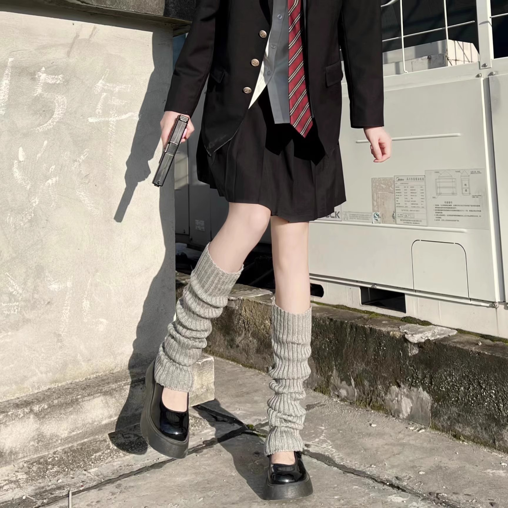 Knit socks Fall/Winter warm mid-tube socks y2k leg tops Spice Preppy Pile socks for women_voghion.com