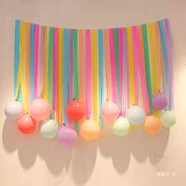 ins网红彩色流苏拉花纸卷气球墙儿童宝宝周岁生日派对布置背景墙