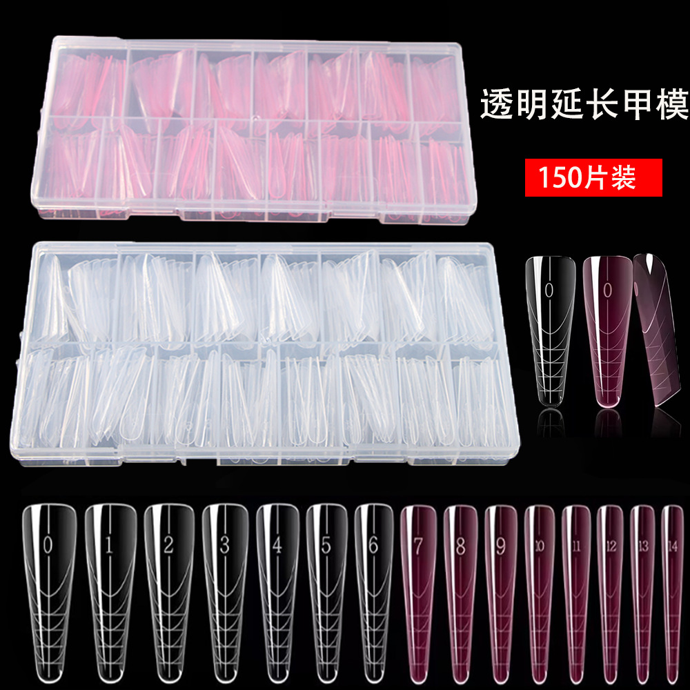 denim transparent fake nails