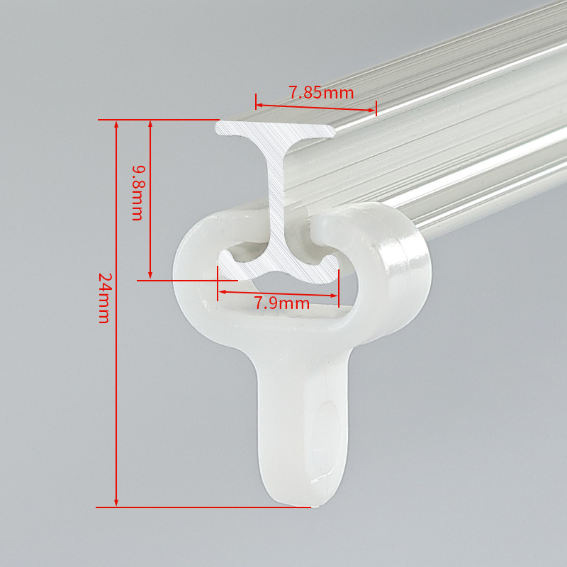 Ultra-thin aluminum alloy curtain track, internal opening window track, invisible track, bow window, flexible, silent, ultra-thin track