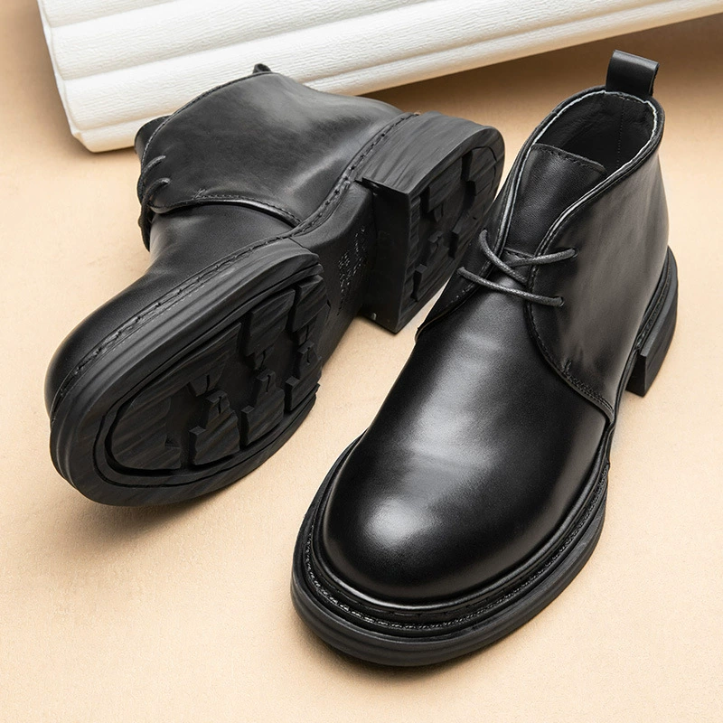 Осенние и зимние новые кожаные ботинки Martin модные мужские модные высокие деловые повседневные кожаные ботинки