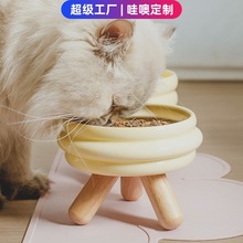 哇噢定制gulu碗宠物粮碗水碗猫碗陶瓷彩色猫狗喂食碗猫食盆分体式