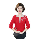 中老年女装秋冬新款时尚提花针织衫大码宽松毛衣打底衫长袖妈妈装，女装针织衫/毛衣，妃慕昵服饰