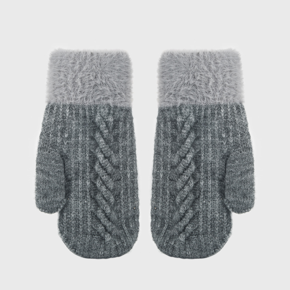 New Korean Version Of Wool Fleece Gloves Autumn And Winter Knitted Mittens display picture 5