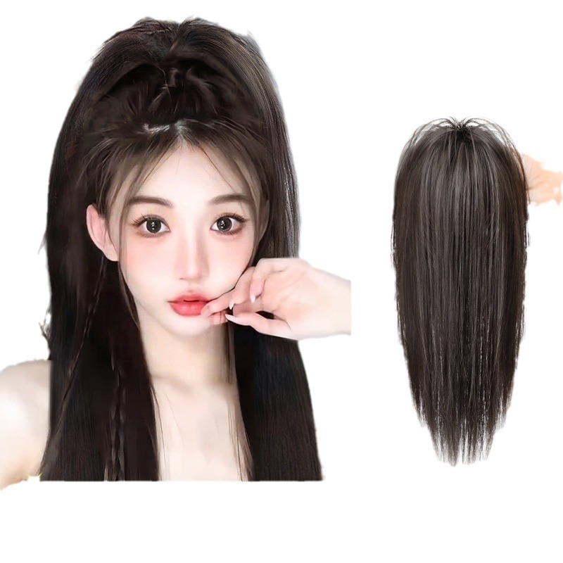Peluca de cola de caballo Cony para mujer, cabello humano sintético de aspecto natural, cola de caballo media alta, postizo ligero y moderno