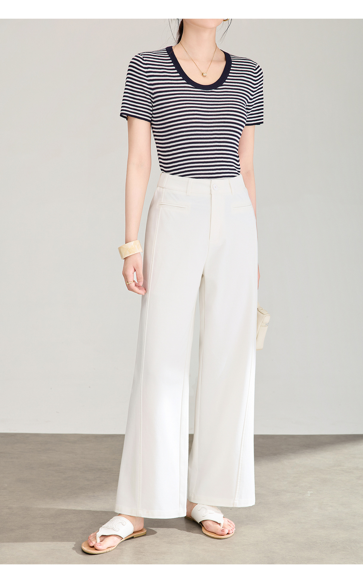 Quần culottes nữ ống rộng dáng lười, chất liệu tencel cotton mềm mại, cạp cao suông nhẹ — Xanh lông mòng đen chi tiết 16