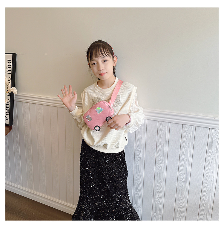 Niños Lienzo Color Sólido Lindo Hilo De Coser Cuadrado Cremallera Bolsas De Hombro display picture 23