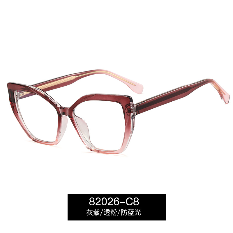 82026 viento transfronterizo tr90 anti-azul luz gafas de primavera pie llano gafas óptico marco CP insertar color gafas marco
