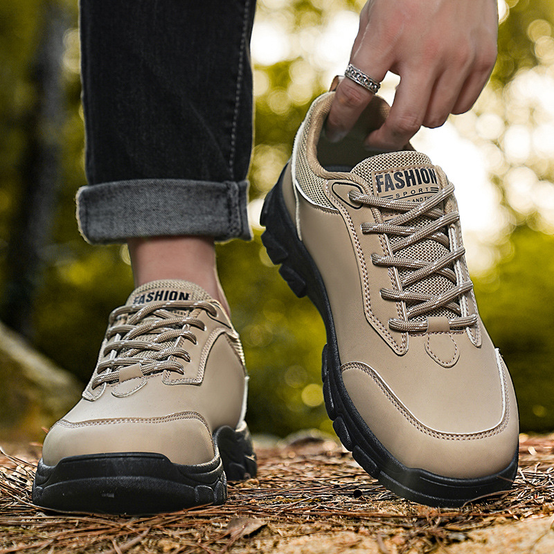 Zapatos de seguro laboral nuevos zapatos de moda antideslizantes de montañismo al aire libre en invierno 2024 zapatos casuales de gran tamaño para hombres con suelas gruesas