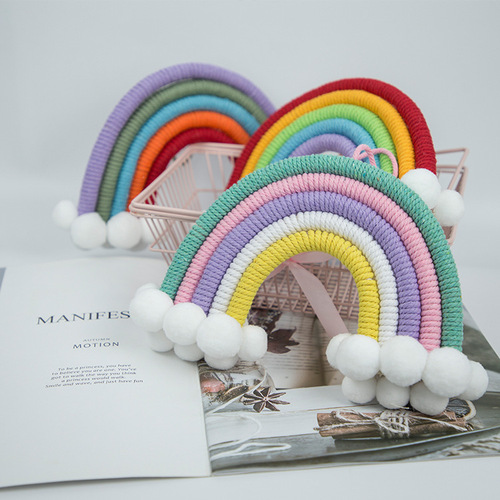 ins decoration Nordic style cloud rainbow home decoration children's room decoration pendant woven hanging wall hanging pendant