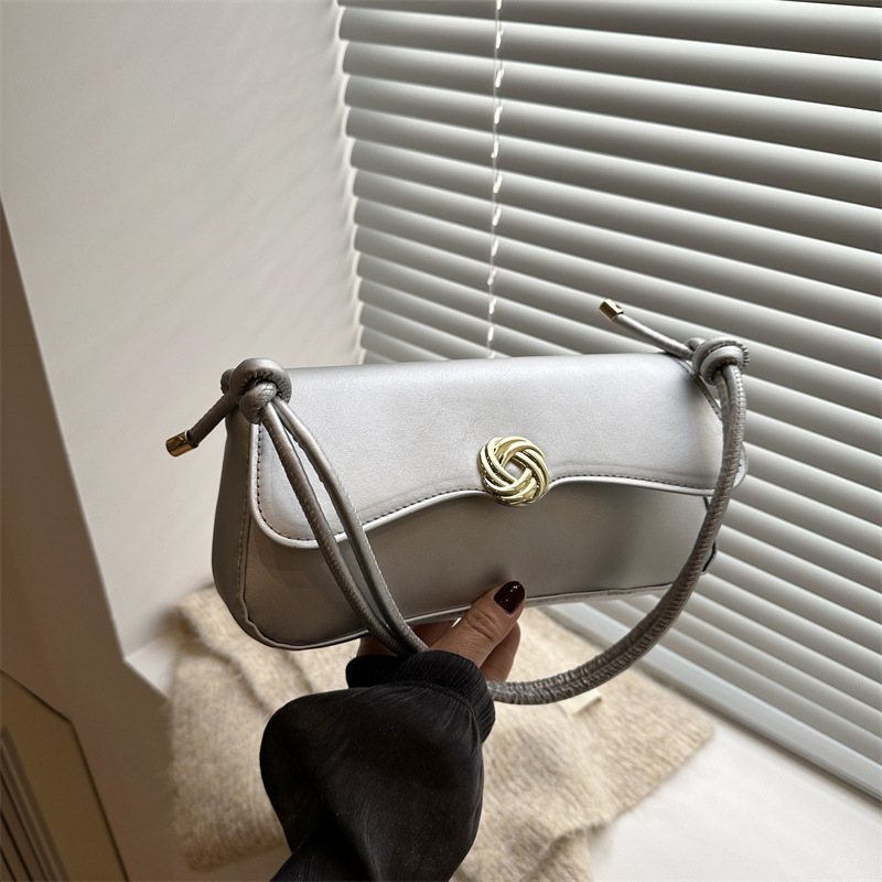 2024 invierno retro casual de color sólido nuevo estilo simple texturas coreanas bolsas de brazo de moda bolsas de hombro de moda