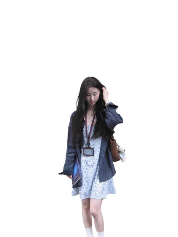 春季套装女装2025新款感韩系氛围感春秋小个子穿搭碎花连衣裙潮流|undefined