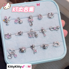 热卖KT猫猫大合集耳骨钉甜妹可爱设计感粉色系耳骨钉耳钉钛钢耳饰