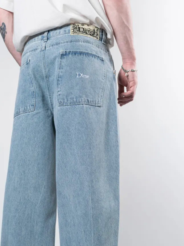 Skateboard style Dime BAGGY straight-leg trendy loose denim pants with embroidery, foreign trade Skateboard style Dime BAGGY straight-leg trendy loose denim pants with embroidery, foreign trade