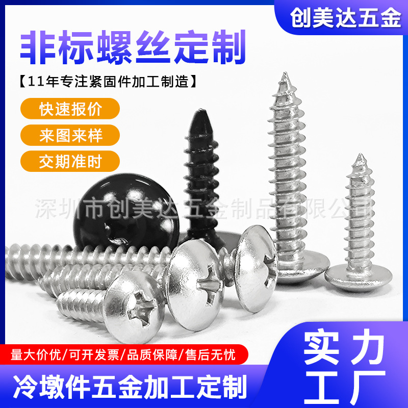 非标螺丝定制 自攻螺丝膨胀螺丝 镀锌尖尾伞头不锈钢厂家批量定制