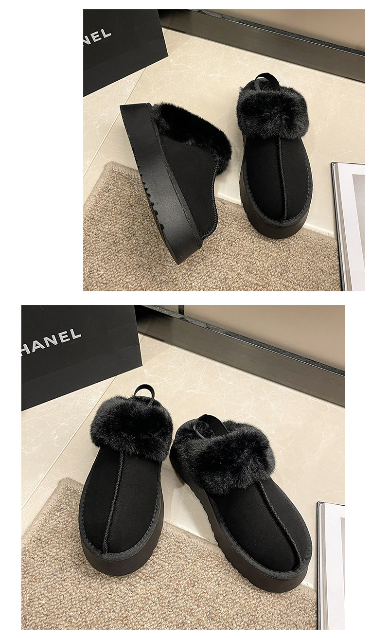 Botas de nieve para mujer para usar como ropa exterior zapatos peludos de suela gruesa 2023 otoño e invierno nuevo estilo de piel integrada más medias zapatillas con puntera de terciopelo_voghion.com