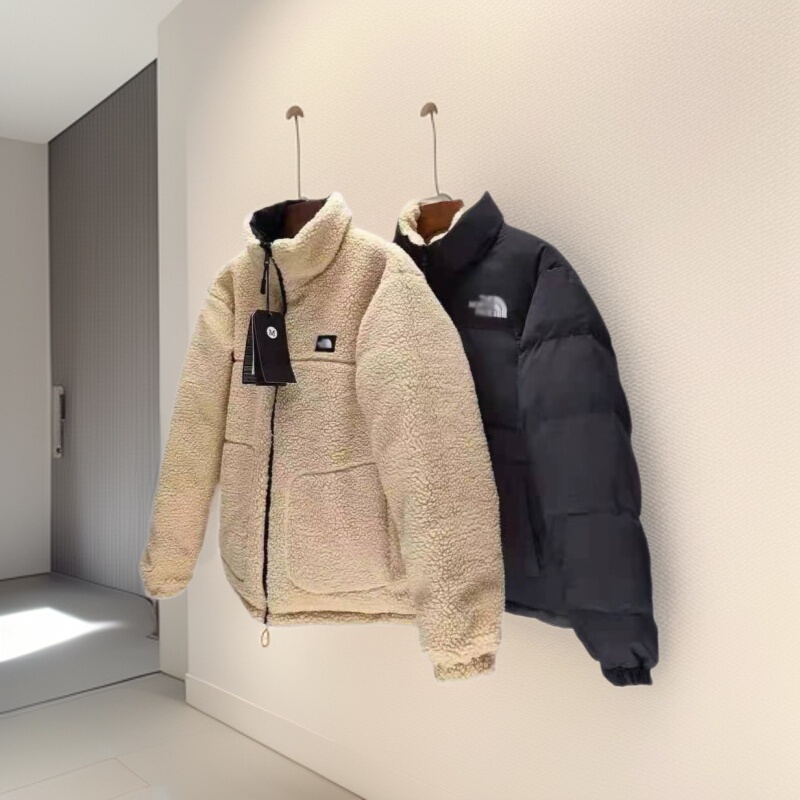 American-Style Trendy Brand Warm Lambswool Jacket for Men and Women, Double-Sided Wear, Loose Fit, Stand Collar, Mid-Length, Reversible