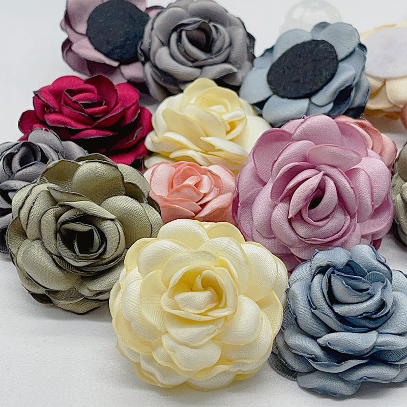 3.5cm Fabric Flowers with Burnt Edges, Rose 3D Flowers, Wedding Flower Buds, Accessories, Headwear, Earrings, Jewelry, Hair Accessories