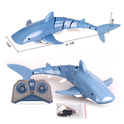 Cross-border 2.4G remote control simulation electric shark boat model swinging fish swimming new toy for children and boys