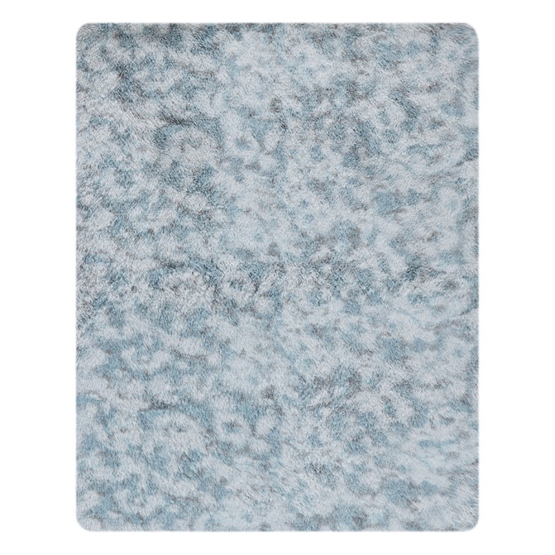 Alfombra teñida de seda de felpa de pelo largo transfronterizo, alfombra de piso, sala de estar, dormitorio, manta de cama resistente a la suciedad y fácil de cuidar