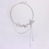 Accessory, necklace from pearl with tassels, European style