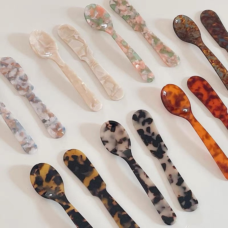 Ins Style Dessert Spoon French Blogger's Same Style Jam Butter Knife Tableware Afternoon Tea Cake Spoon Photo Props