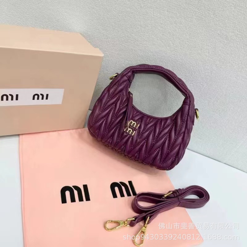 Miaomiu familia Qianjin, bolso de brazo, bolso de brazo Hobo, bolso de hombro, bolso de media luna portátil.