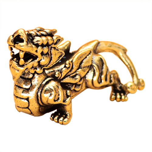  Year of the Rabbit crafts to attract wealth and good luck, male and female unicorn ornaments, brass solid auspicious beasts