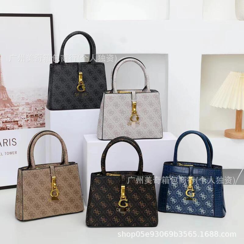 Gs Foreign Trade New Guess Home European and American Hanging G Printed Pure Black Small Tote Bag Crossbody Single Shoulder Handbag