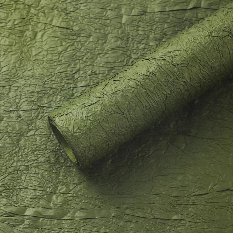 Papel de piedra hecho a mano, material de embalaje de flores, papel de textura, papel de textura de pliegue de doble capa, floristería, material floral, papel de embalaje