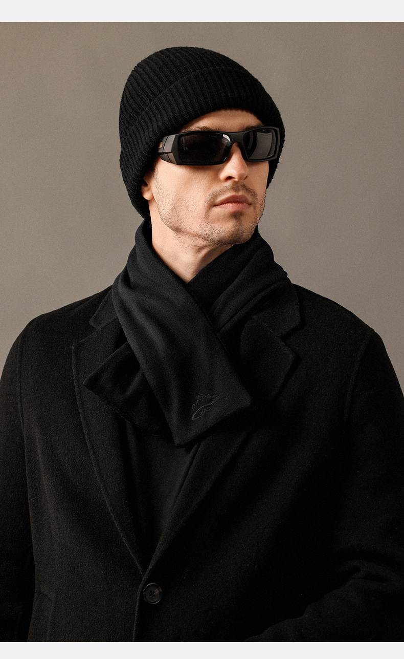 Sciarpa uomo in peluche stile retrò velluto inverno calda_voghion.com