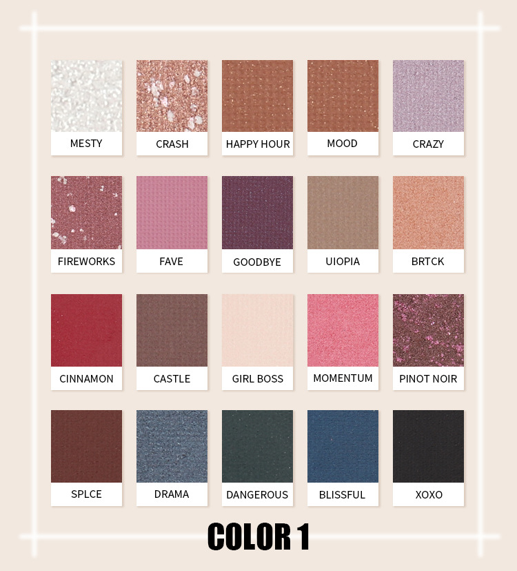 MISSYOUNG Cross-border 20-color eyeshadow palette, paper eyeshadow, pearlescent eye makeup, matte eyeshadow, Amazon Item Picture