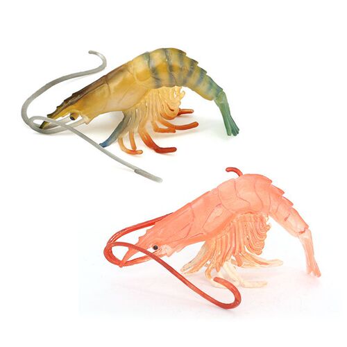 Simulated marine animal shrimp model, tiger shrimp, Penaeus monodon, green shrimp, river shrimp, children's cognitive teaching aids, ornaments and toys