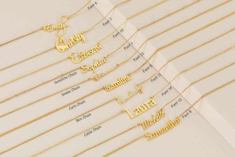 Trendy Titanium Steel Name Necklace in Gold