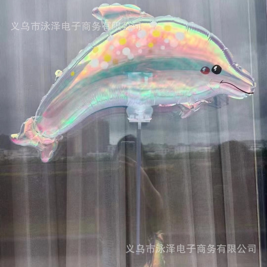 new colorful transparent aluminum film balloon daisy dolphin cake snowflake balloon party gathering background decoration